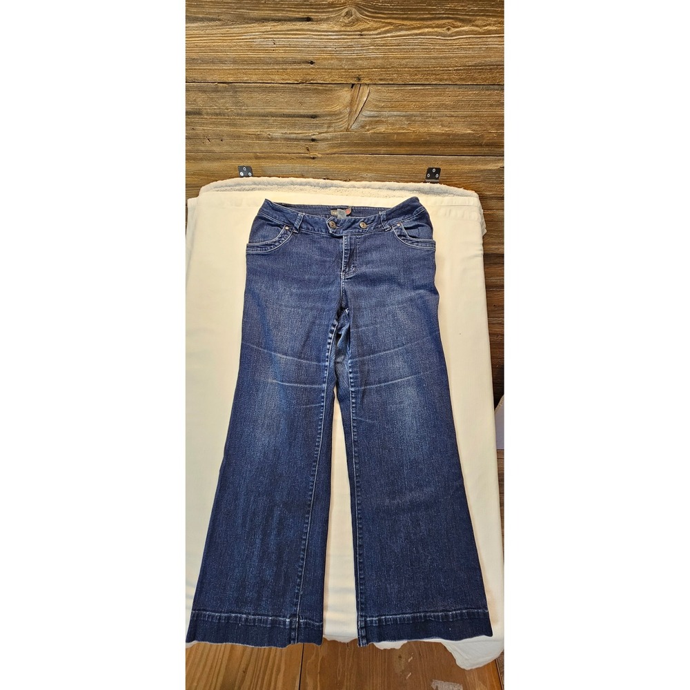 Venezia Womens Wide Leg Trouser Jeans Dark Wash Stretch Size 3 (22w-24w)